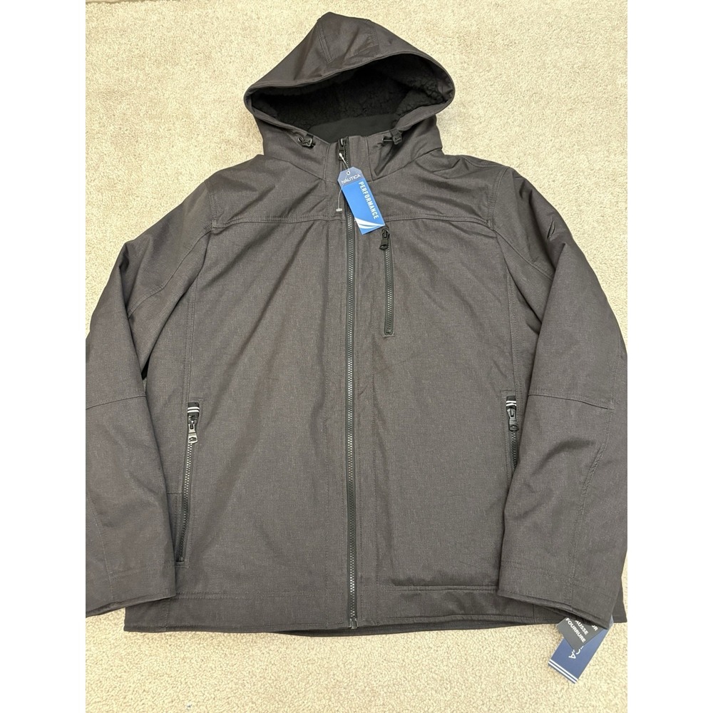New Men's NAUTICA Gray Performance Faux Fur Lined Coat Jacket Size XXL